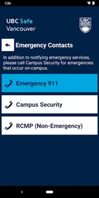 UBC Safe Vancouver android App screenshot 2