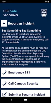 UBC Safe Vancouver android App screenshot 6